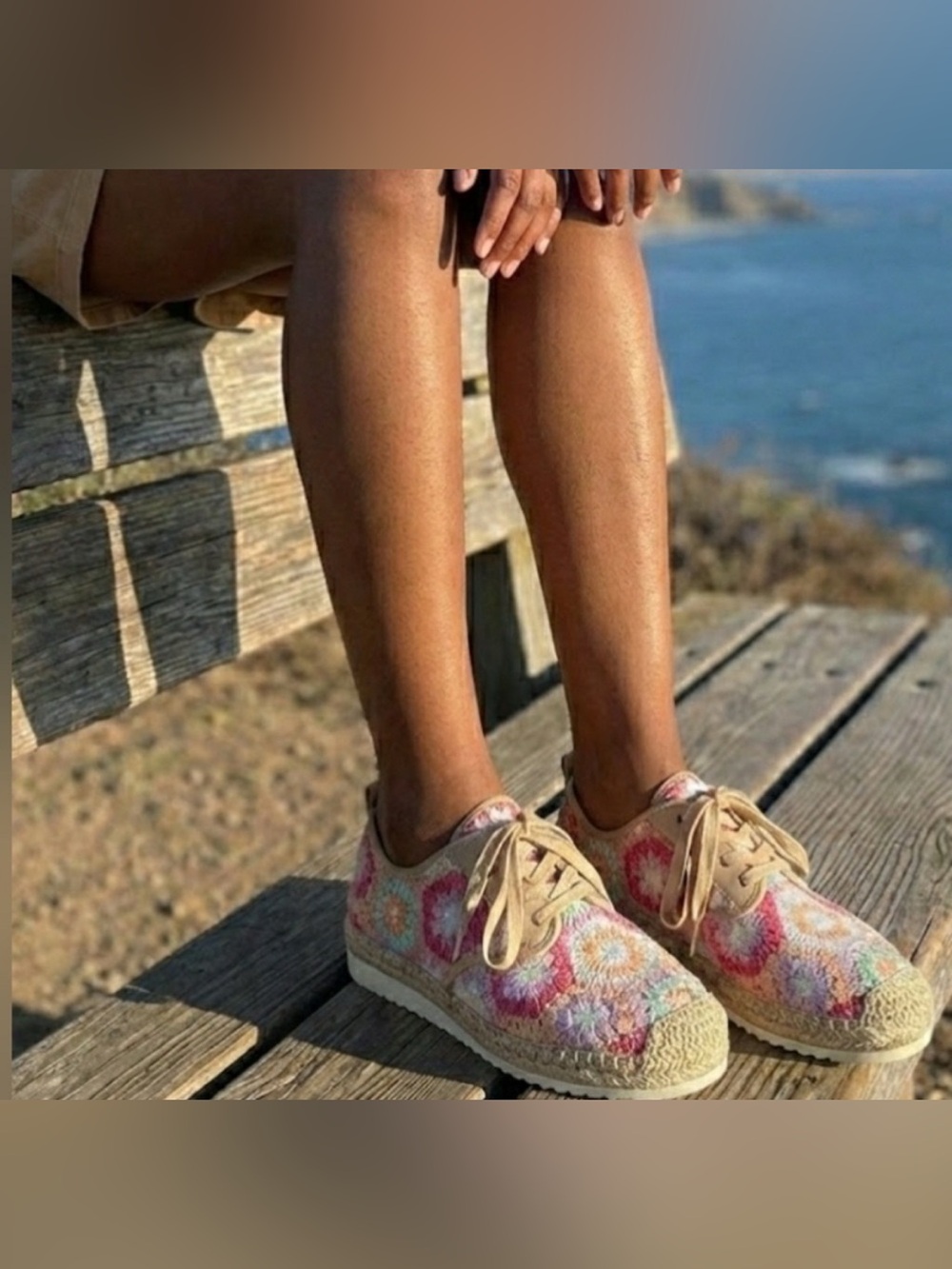 Copper Key Sandbar Crochet Espadrille Sneakers Size 8